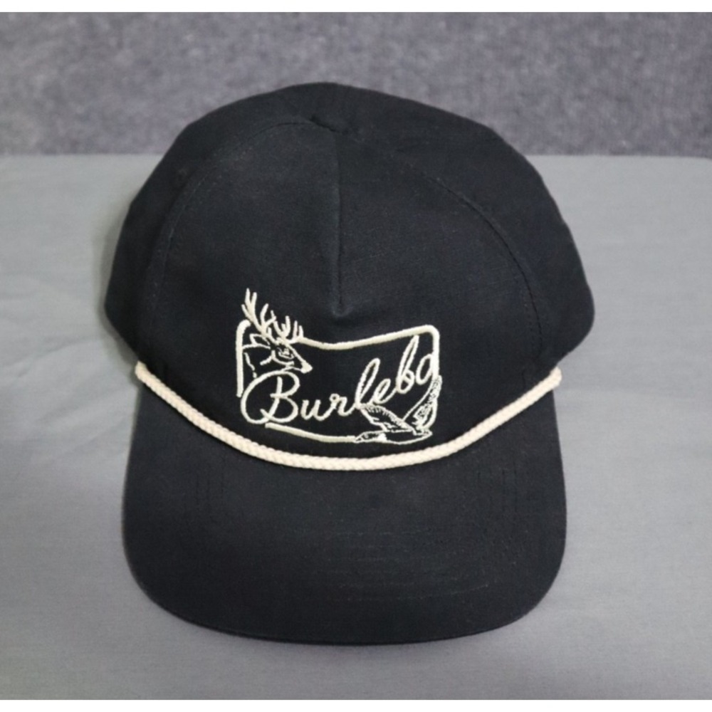 Burlebo Hat Men One Size Black Duck Buck‎ Rope Rip Stop Snapback Cap EUC Hunting